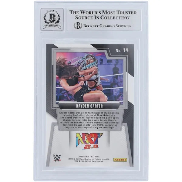 Kayden Carter Signed 2022 Panini NXT 2.0 #14 Card | Beckett Graded 10