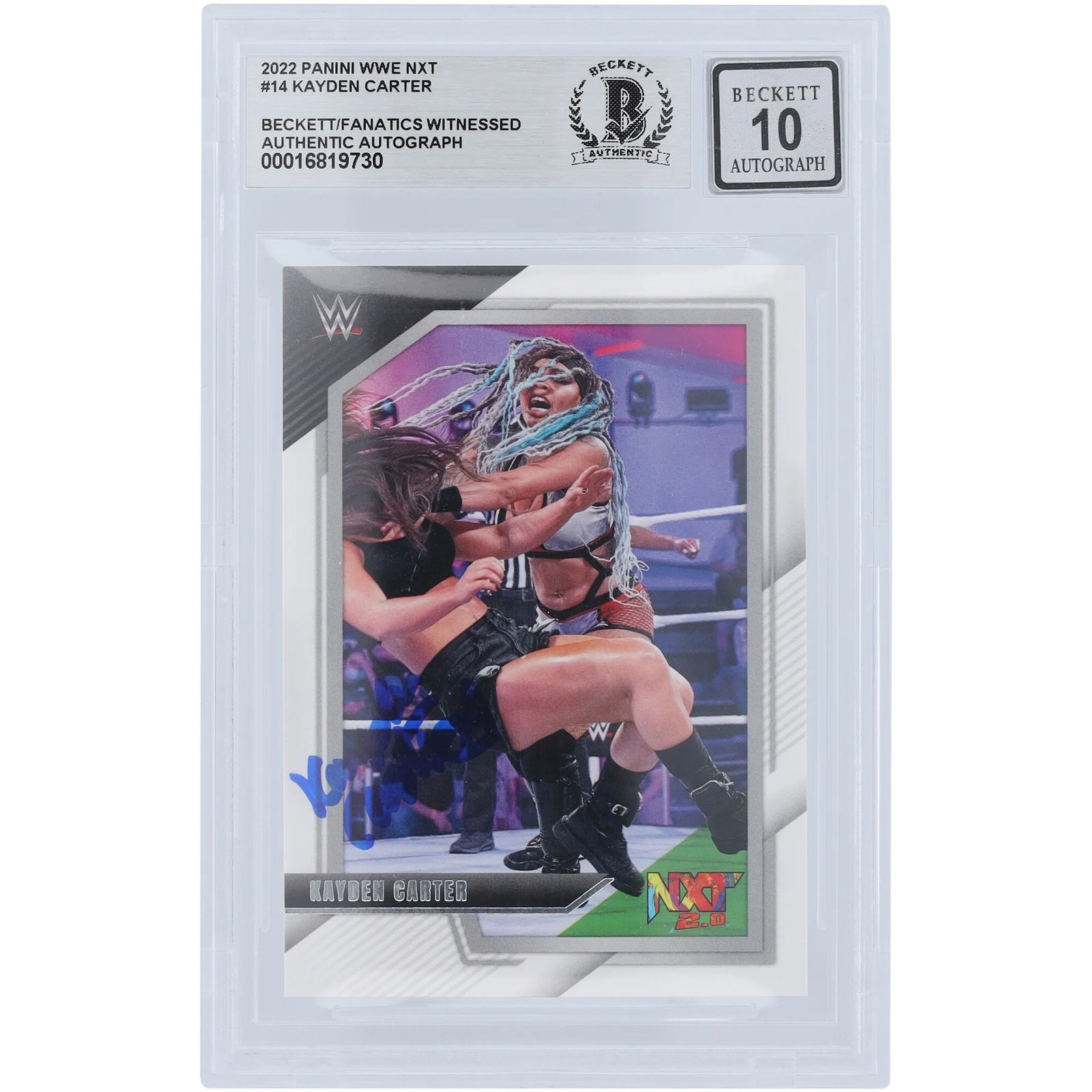 Kayden Carter Signed 2022 Panini NXT 2.0 #14 Card | Beckett Graded 10