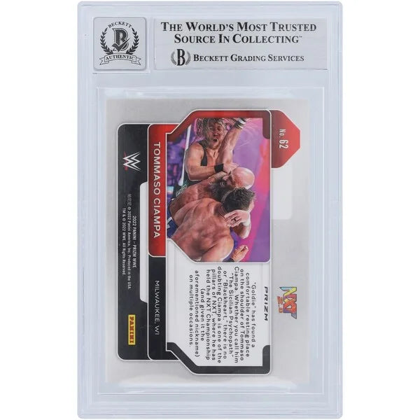 Tommaso Ciampa Signed 2022 Panini Prizm Green Prizm #62 | Beckett 10