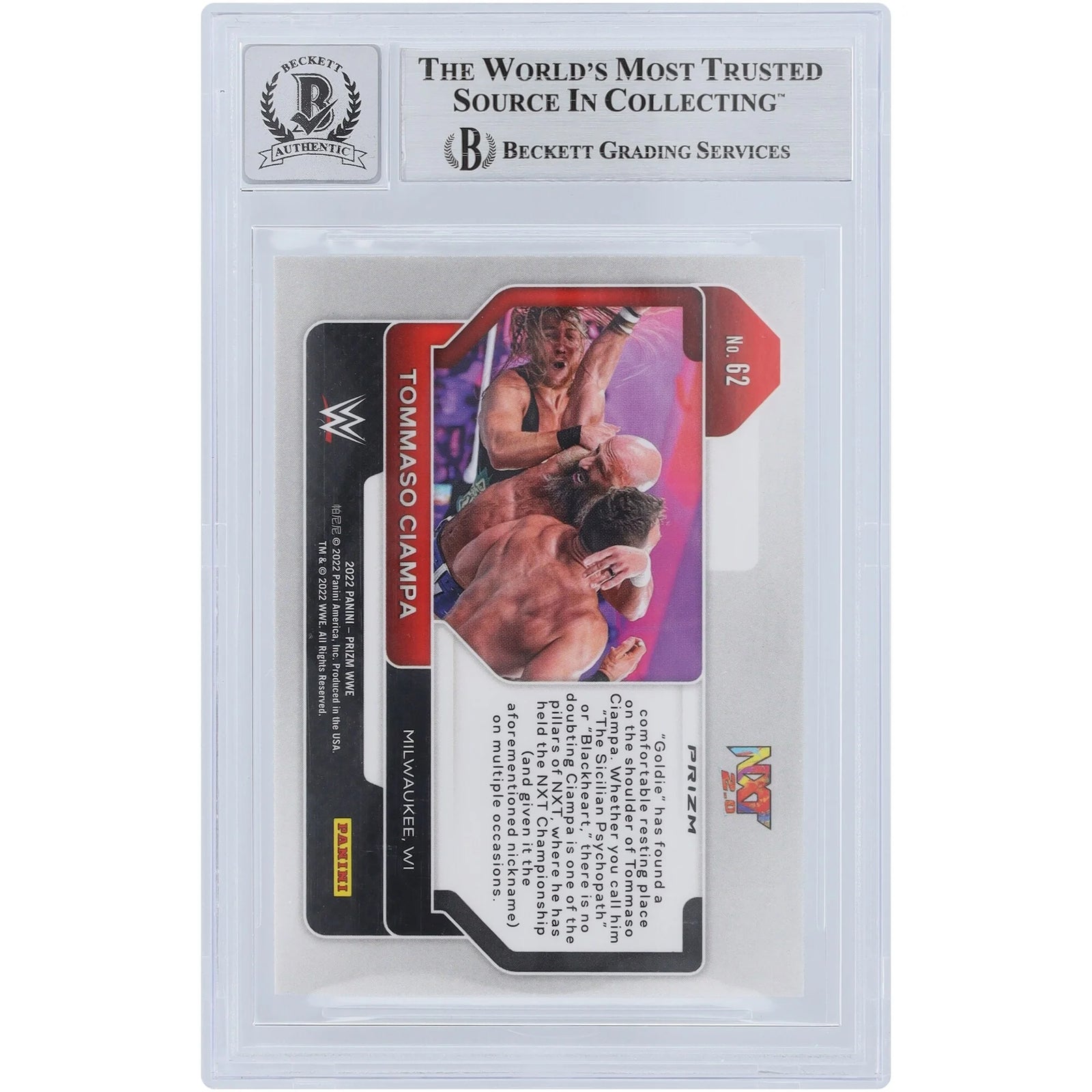 Tommaso Ciampa Signed 2022 Panini Prizm Green Prizm #62 | Beckett 10