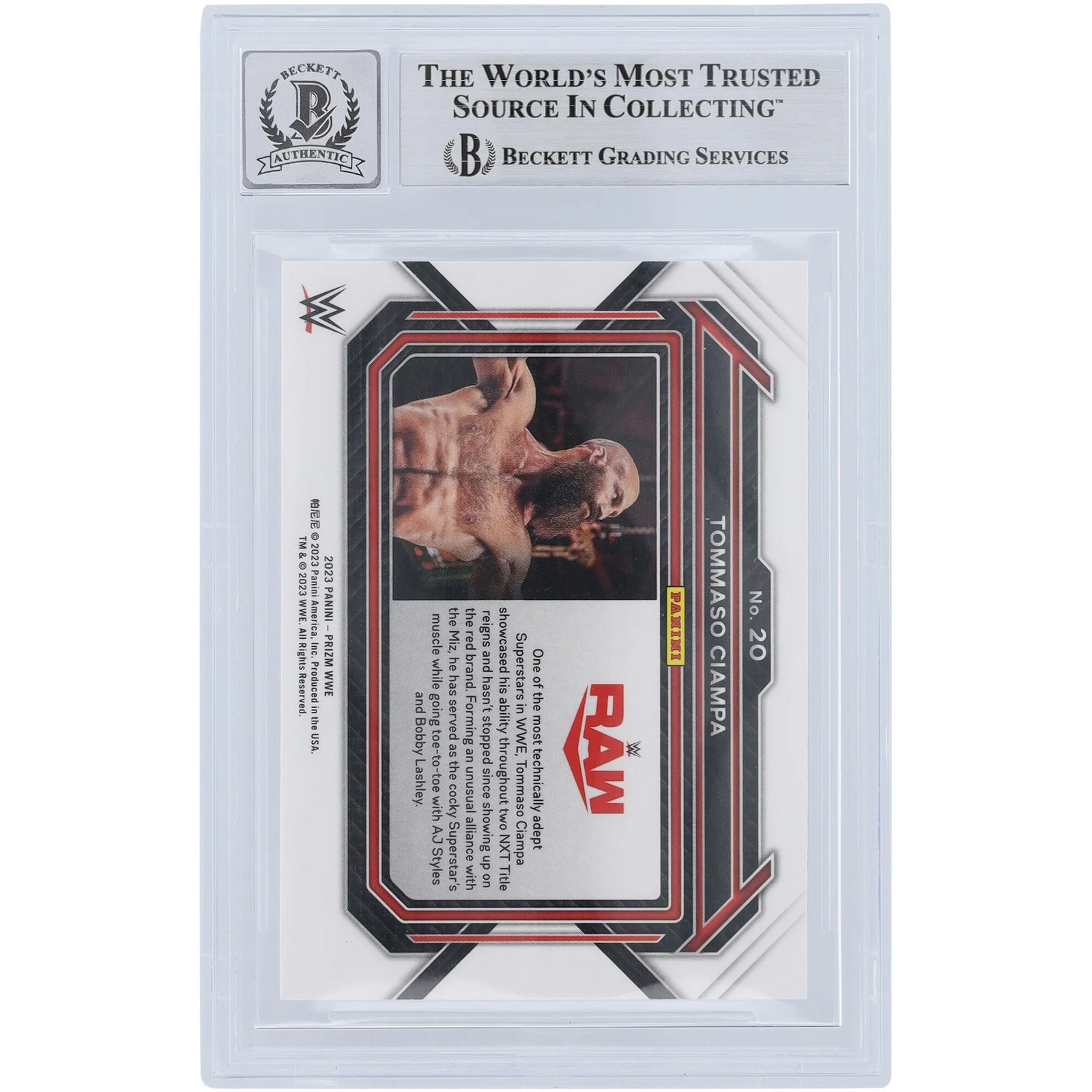 Tommaso Ciampa Signed 2023 Panini Prizm #20 Card | Beckett Graded 10