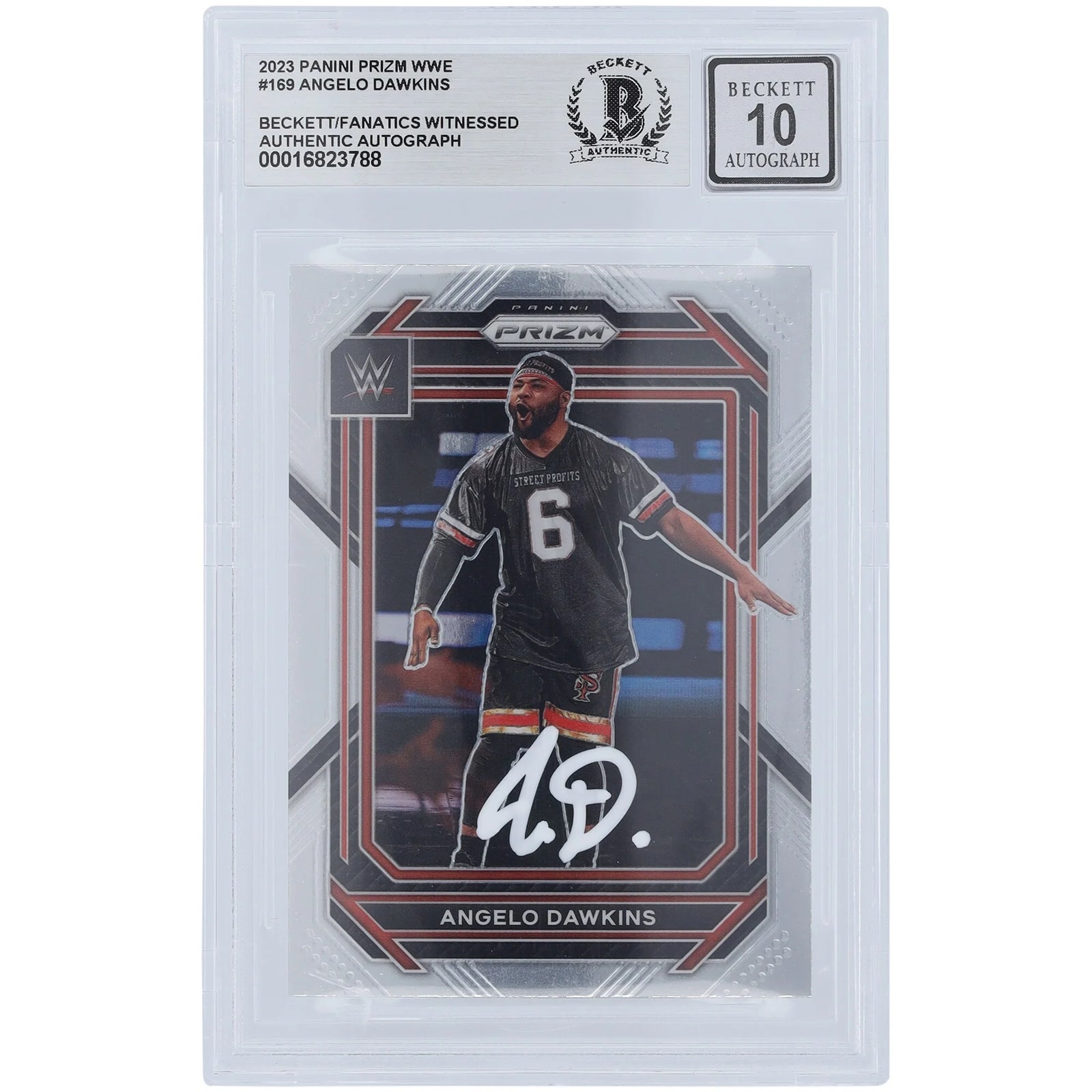 Angelo Dawkins Signed 2023 Panini Prizm White Ink Card #169 | Beckett 10