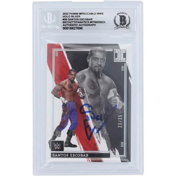 Santos Escobar Signed 2022 Panini Impeccable Holo Silver Card #59 | Beckett 10