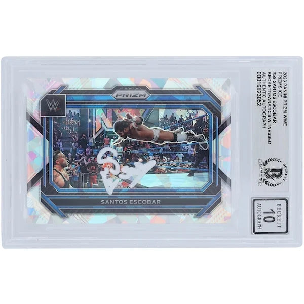 Santos Escobar Signed 2023 Panini Prizm Ice #59 | Beckett 10