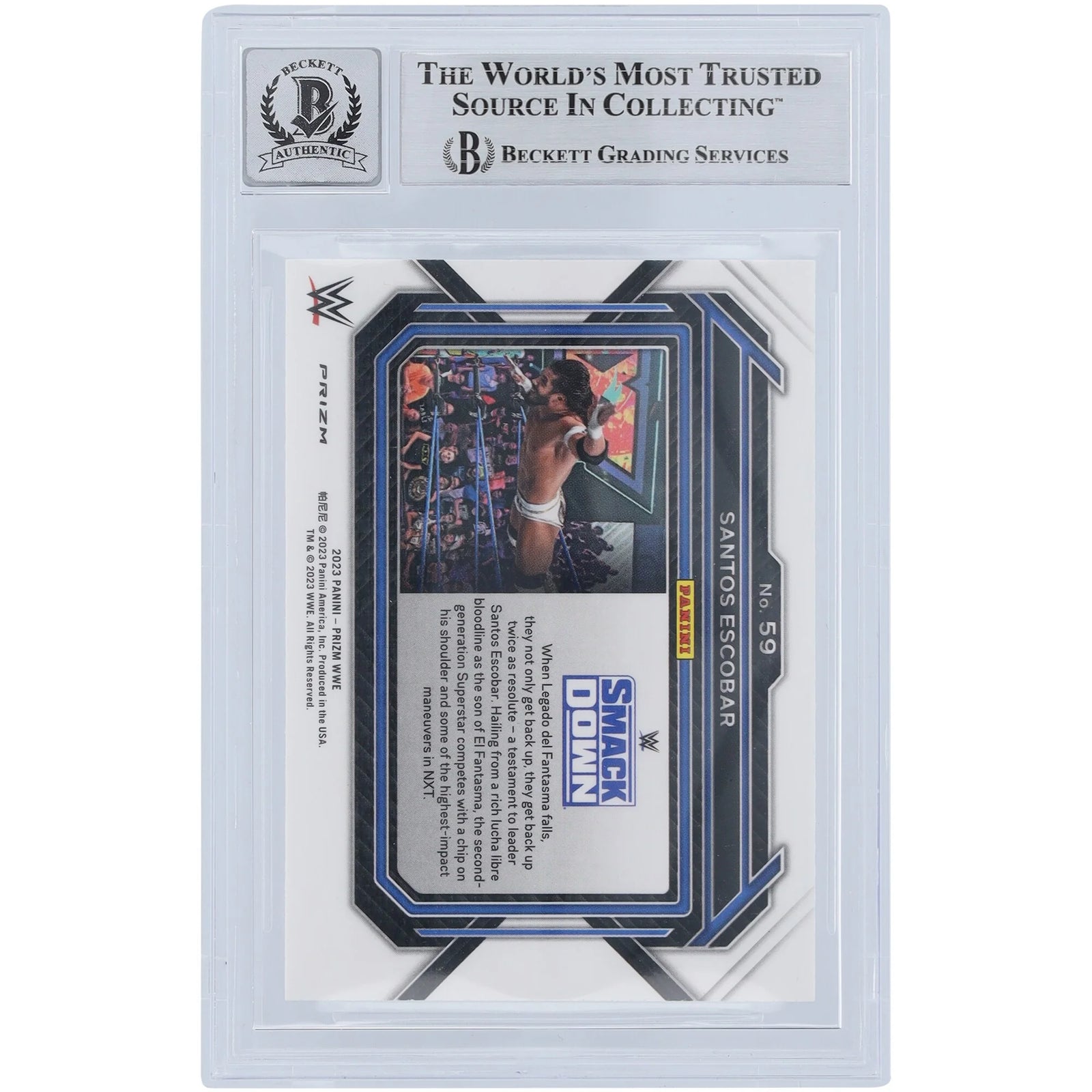 Santos Escobar Signed 2023 Panini Prizm Ice #59 | Beckett 10