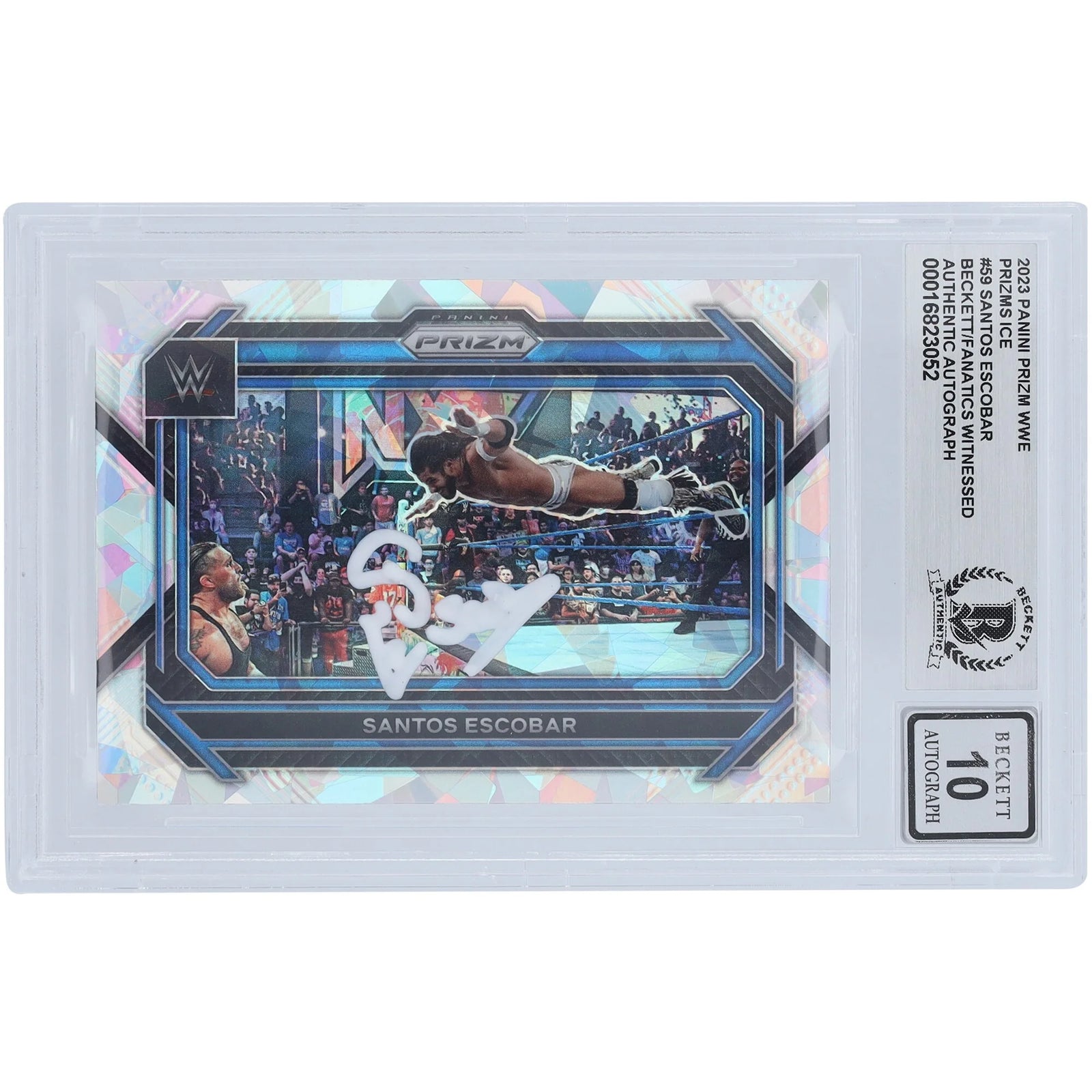 Santos Escobar Signed 2023 Panini Prizm Ice #59 | Beckett 10