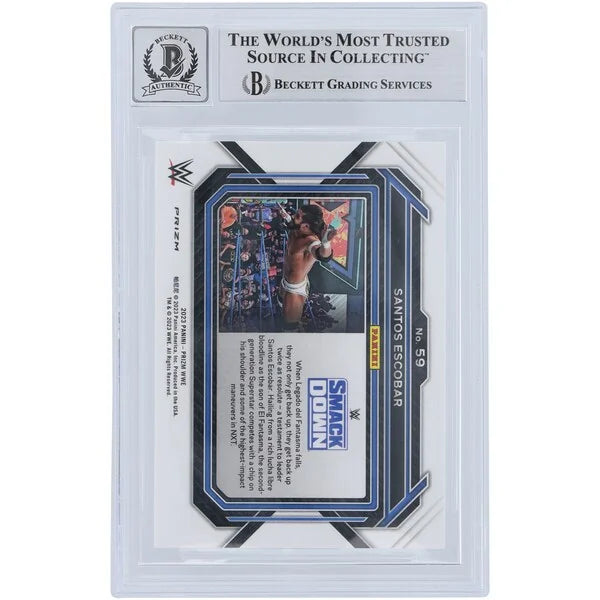 Santos Escobar Signed 2023 Panini Prizm Silver #59 | Beckett 10