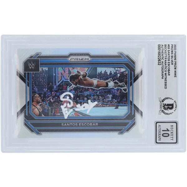 Santos Escobar Signed 2023 Panini Prizm Silver #59 | Beckett 10
