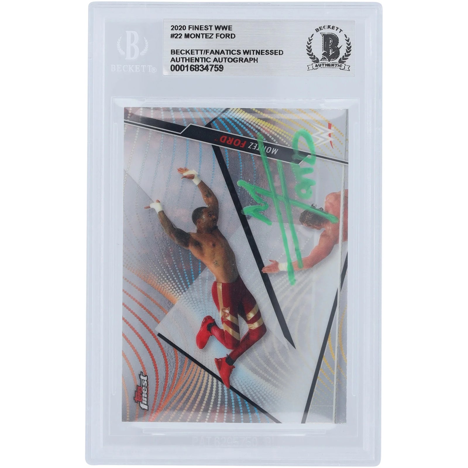 Montez Ford Signed 2020 Topps Finest Green Ink #22 Card | Beckett Authenticated