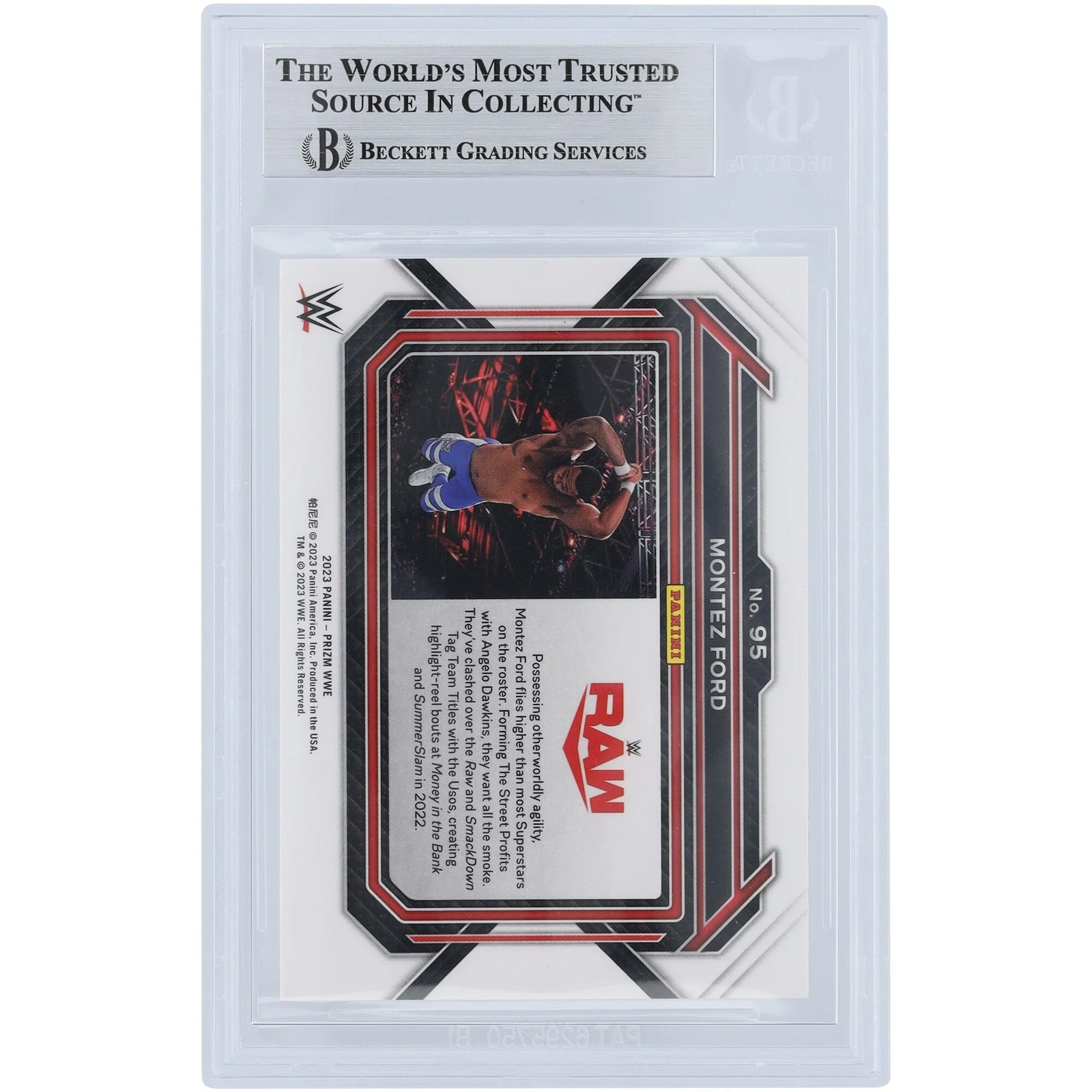 Montez Ford Signed 2023 Panini Prizm WWE Card #95