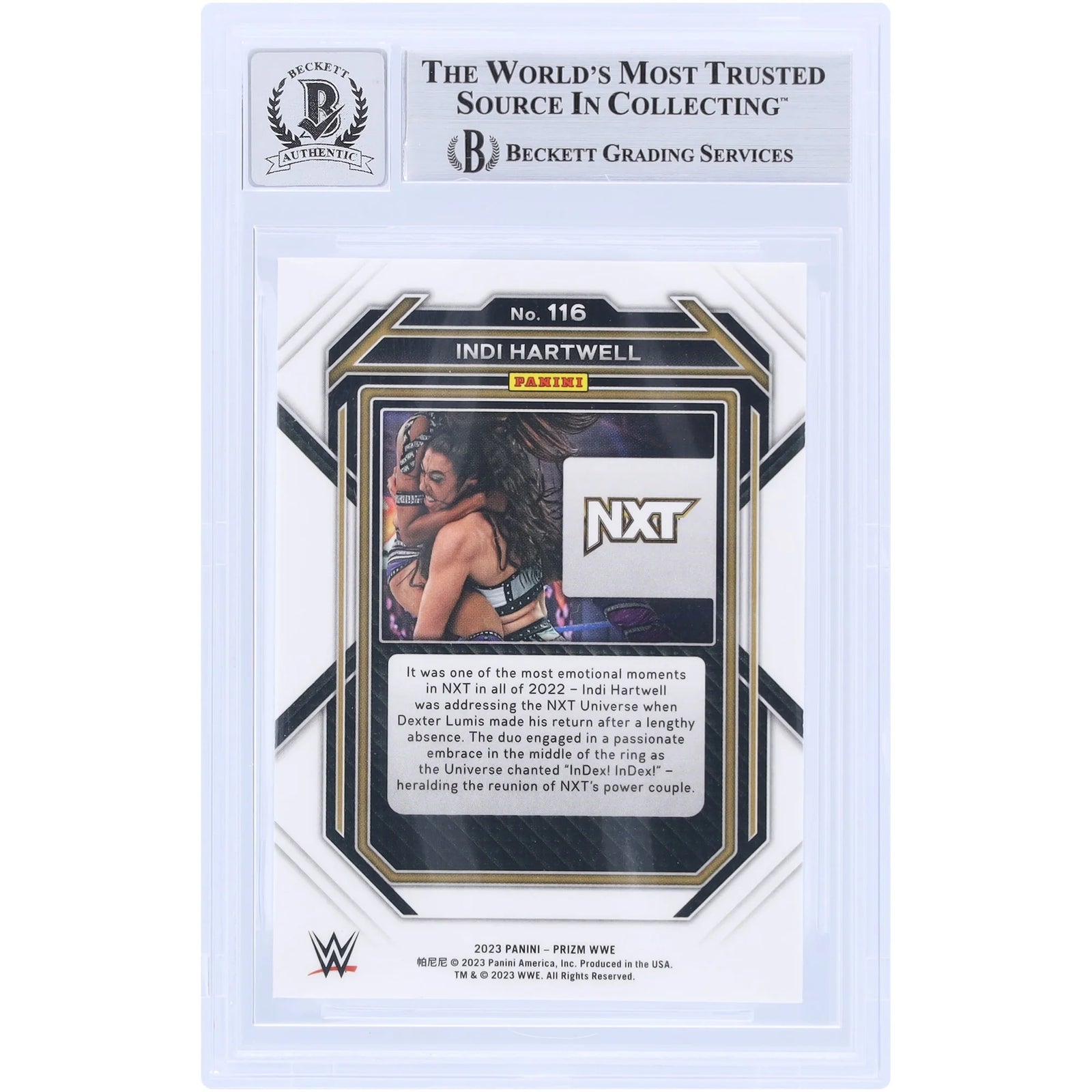 Indi Hartwell Signed 2023 Panini Prizm #116 | Beckett Graded 10