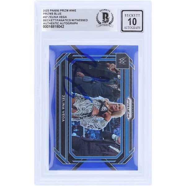 Zelina Vega Signed 2023 Panini Prizm Blue Prizm #57 | Graded 10