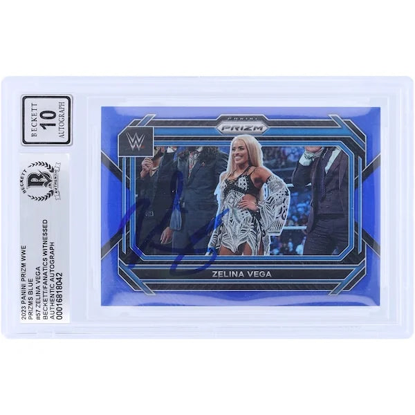 Zelina Vega Signed 2023 Panini Prizm Blue Prizm #57 | Graded 10