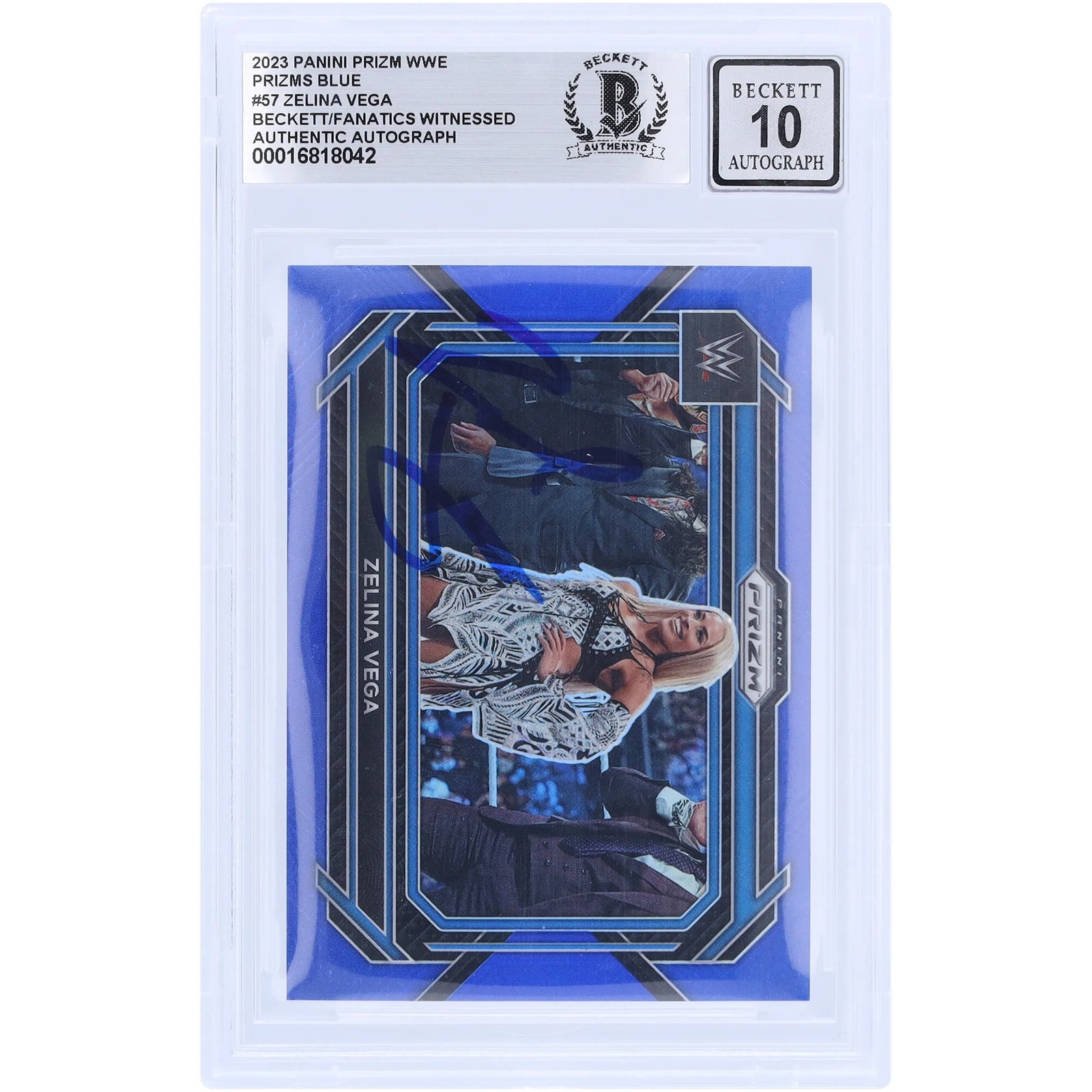 Zelina Vega Signed 2023 Panini Prizm Blue Prizm #57 | Graded 10