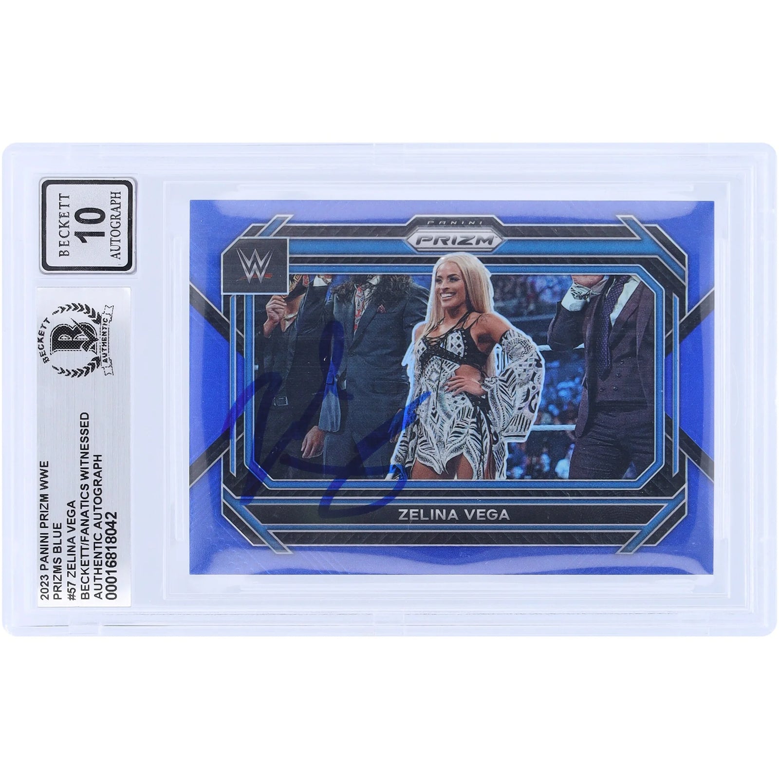 Zelina Vega Signed 2023 Panini Prizm Blue Prizm #57 | Graded 10