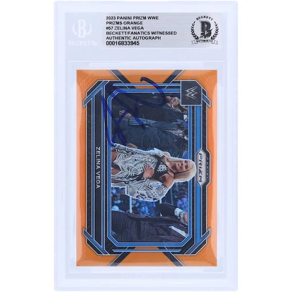 Zelina Vega Signed 2023 Panini Prizm Orange Prizm #57 | Limited /99