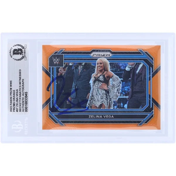 Zelina Vega Signed 2023 Panini Prizm Orange Prizm #57 | Limited /99
