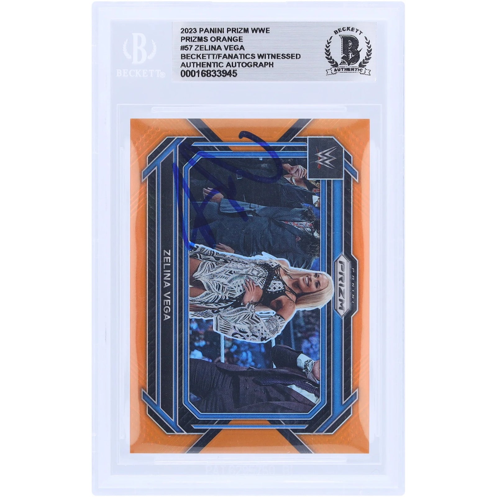 Zelina Vega Signed 2023 Panini Prizm Orange Prizm #57 | Limited /99