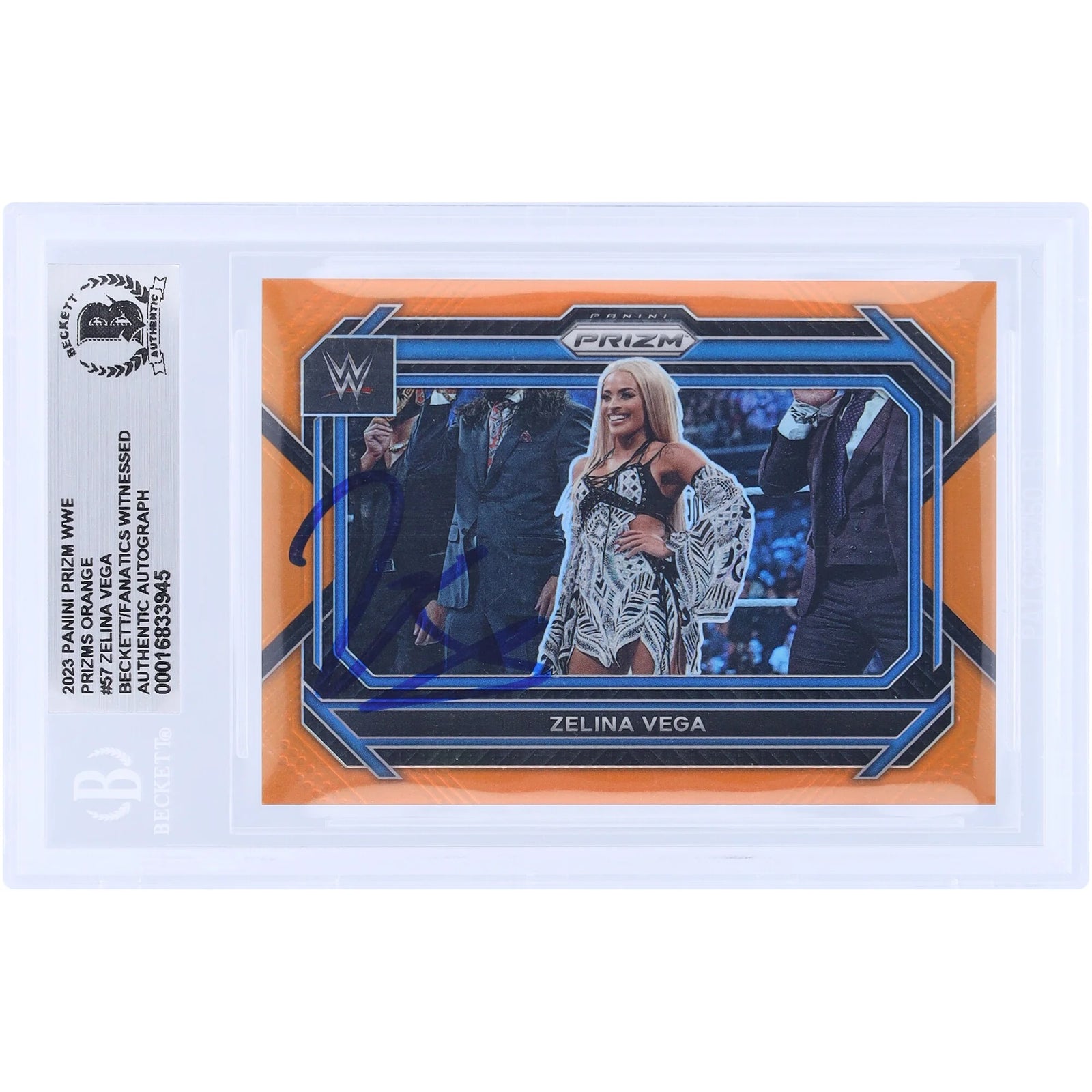 Zelina Vega Signed 2023 Panini Prizm Orange Prizm #57 | Limited /99