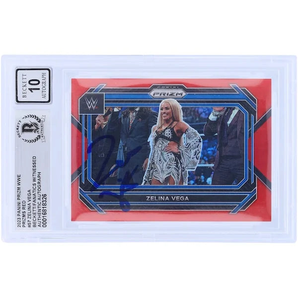 Zelina Vega Signed 2023 Panini Prizm Red Prizm #57 | Graded 10