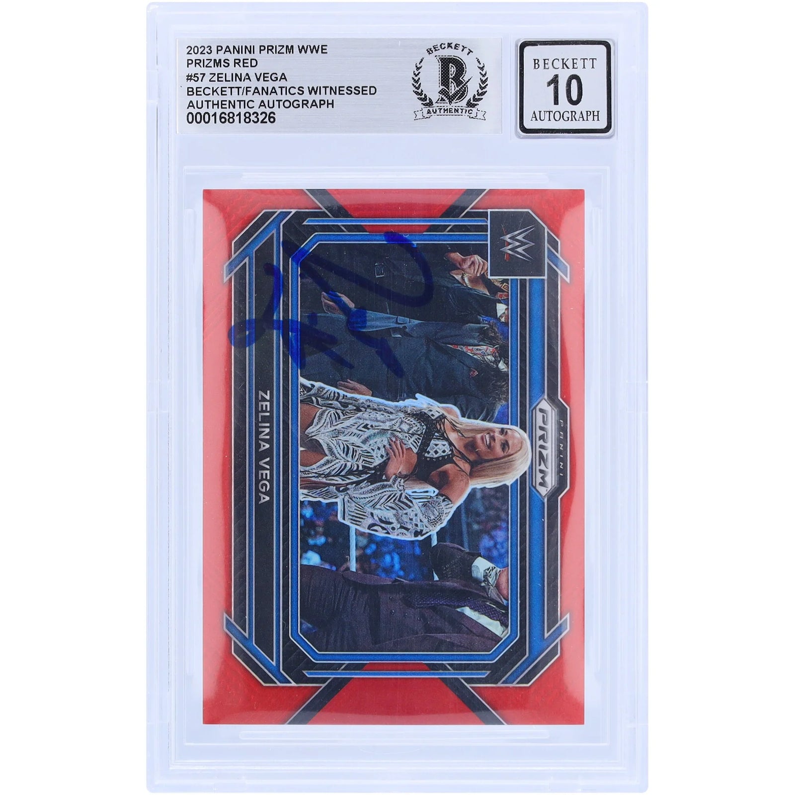 Zelina Vega Signed 2023 Panini Prizm Red Prizm #57 | Graded 10