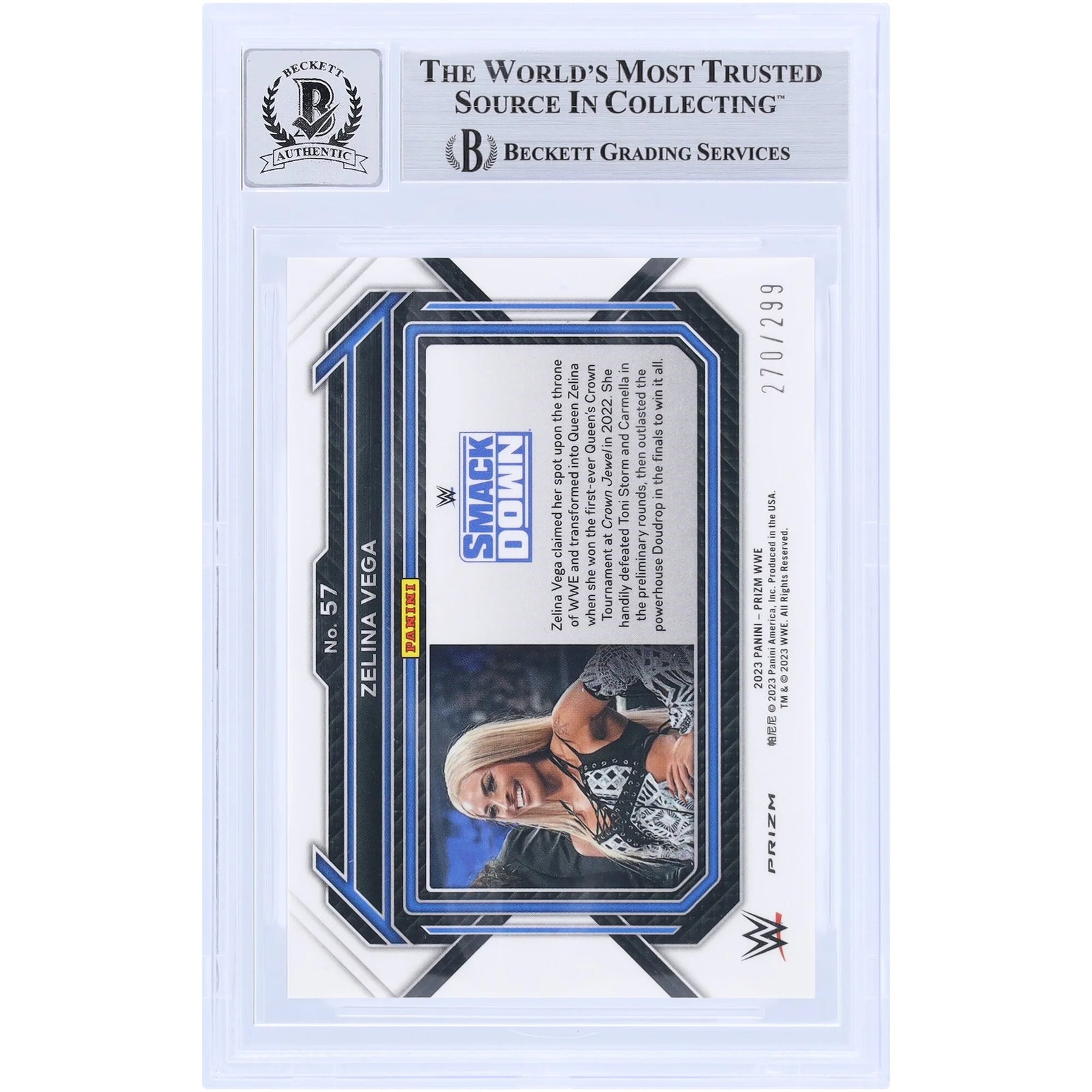 Zelina Vega Signed 2023 Panini Prizm Red Prizm #57 | Graded 10