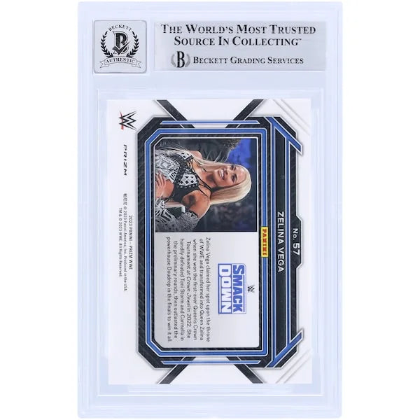 Zelina Vega Signed 2023 Panini Prizm Green Prizm #57 Card | Graded 10