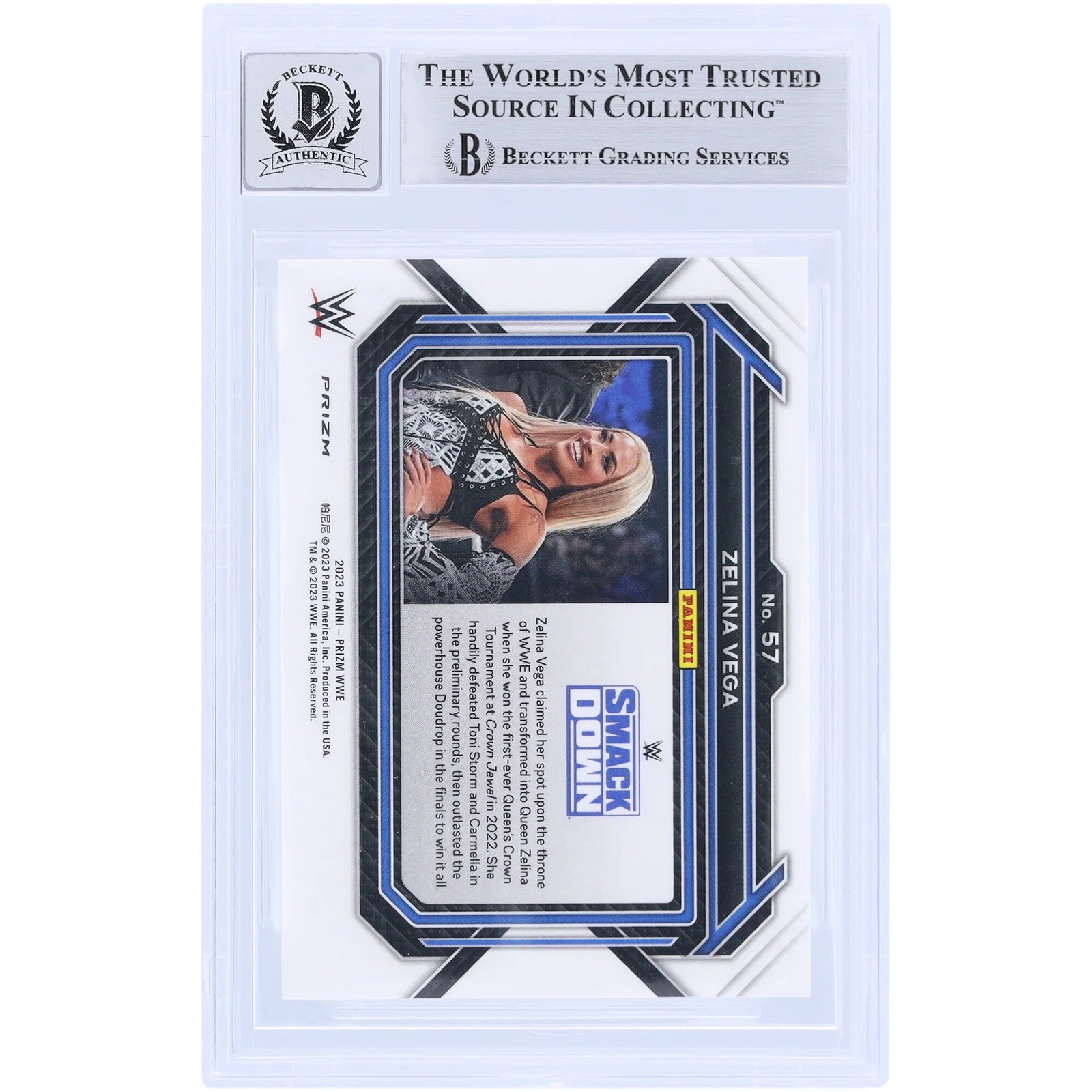 Zelina Vega Signed 2023 Panini Prizm Green Prizm #57 Card | Graded 10