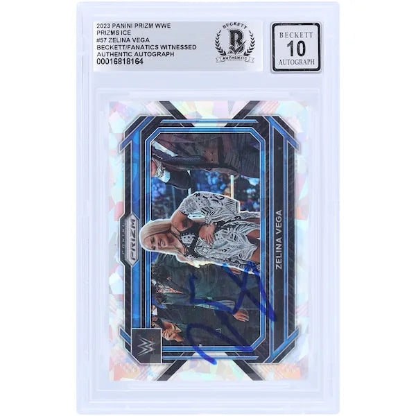 Zelina Vega Signed 2023 Panini Prizm Ice Prizm #57 | Graded 10