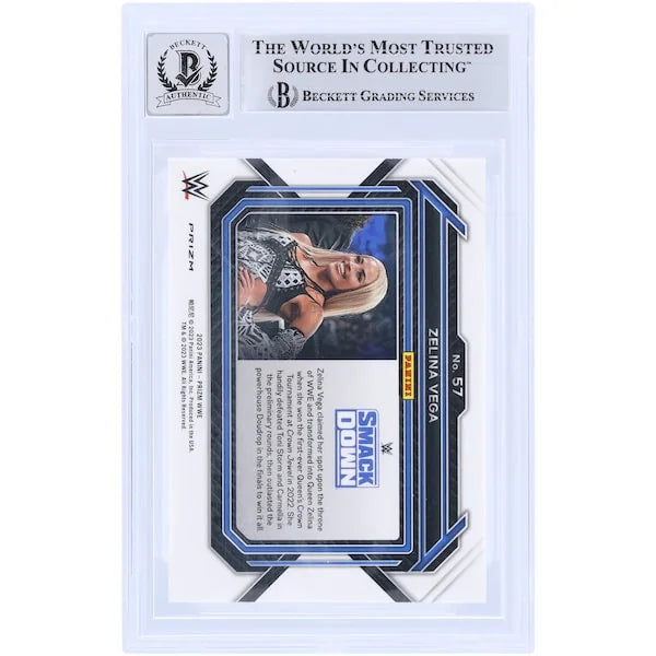 Zelina Vega Signed 2023 Panini Prizm Ice Prizm #57 | Graded 10