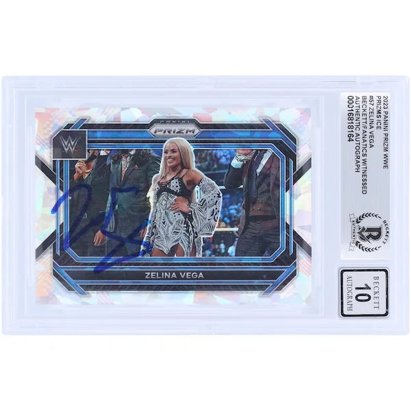 Zelina Vega Signed 2023 Panini Prizm Ice Prizm #57 | Graded 10