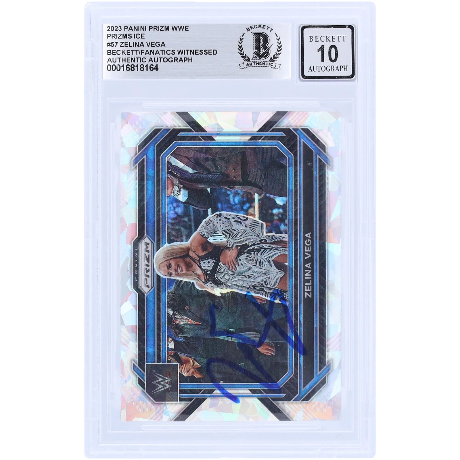 Zelina Vega Signed 2023 Panini Prizm Ice Prizm #57 | Graded 10