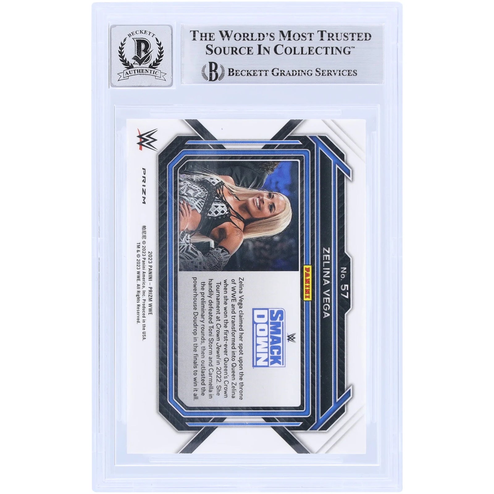 Zelina Vega Signed 2023 Panini Prizm Ice Prizm #57 | Graded 10