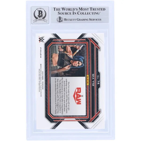 Mia Yim Signed 2023 Panini Prizm Ice Prizm #74 | Beckett Grade 10