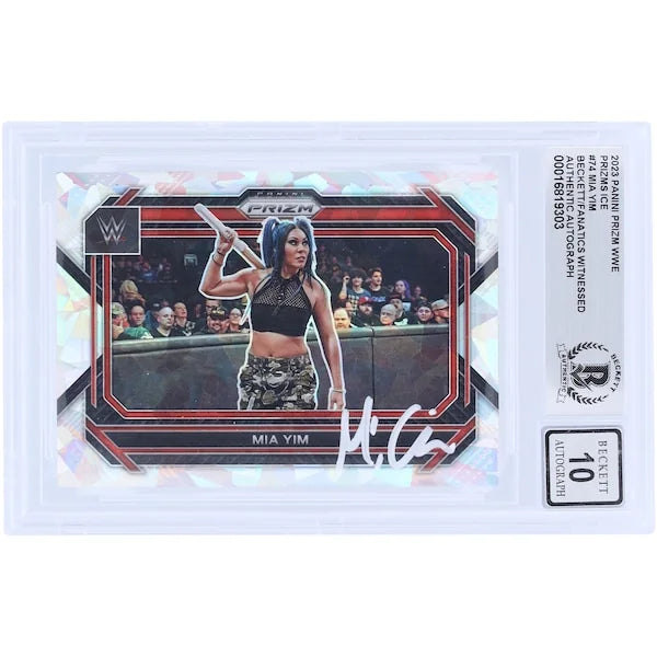 Mia Yim Signed 2023 Panini Prizm Ice Prizm #74 | Beckett Grade 10