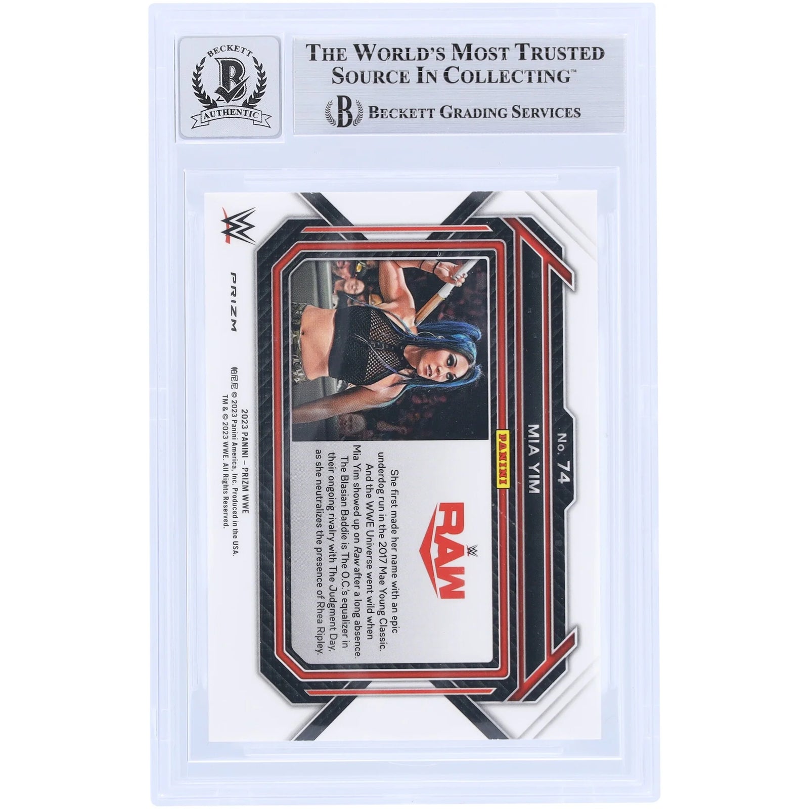 Mia Yim Signed 2023 Panini Prizm Ice Prizm #74 | Beckett Grade 10