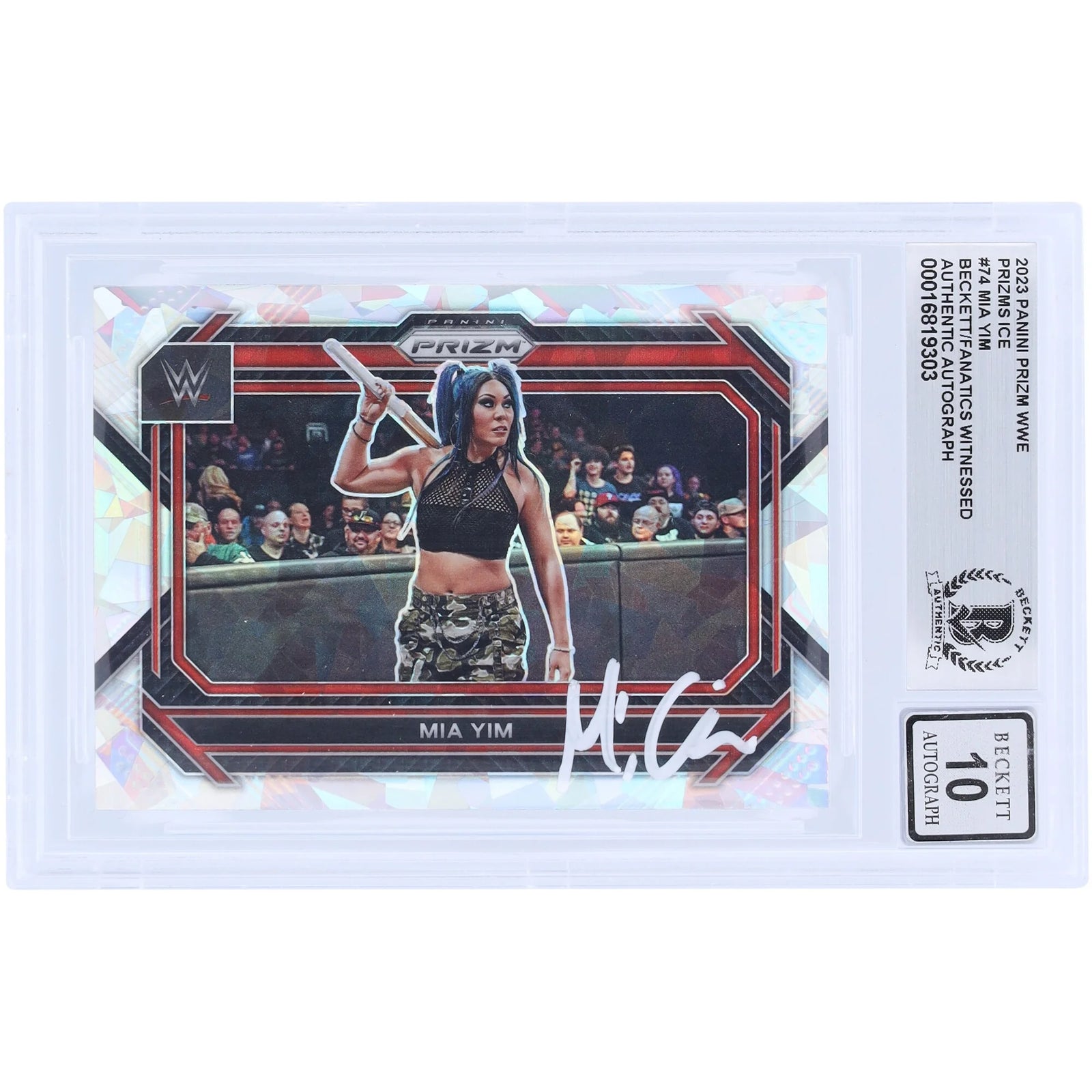 Mia Yim Signed 2023 Panini Prizm Ice Prizm #74 | Beckett Grade 10