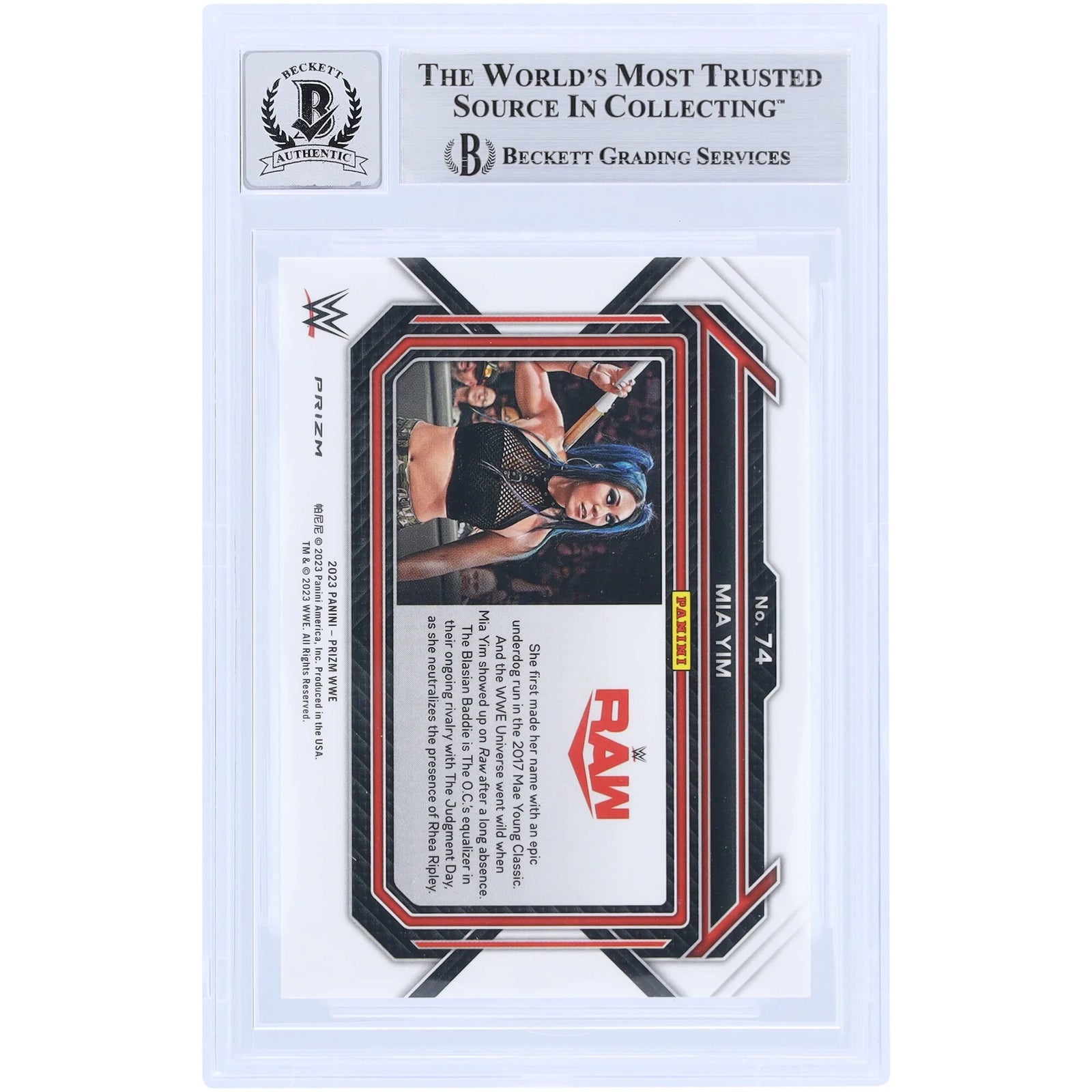 Mia Yim Signed 2023 Panini Prizm Silver Prizm #74 | Beckett Grade 10