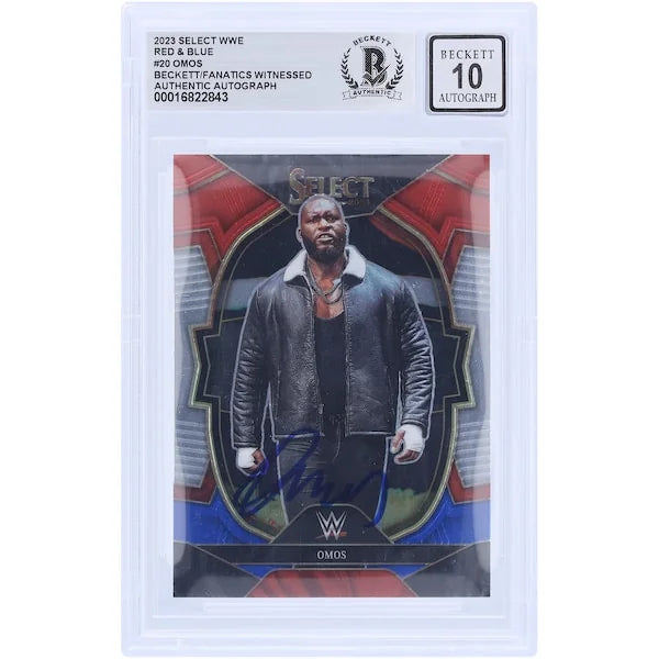 Omos Signed 2023 Panini Select Red & Blue #20 Card | Graded 10