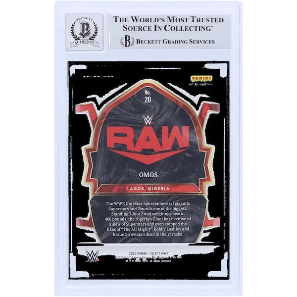Omos Signed 2023 Panini Select Red & Blue #20 Card | Graded 10