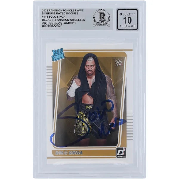 Solo Sikoa Signed 2022 Panini Chronicles Donruss Rated Rookie #115 | Graded 10