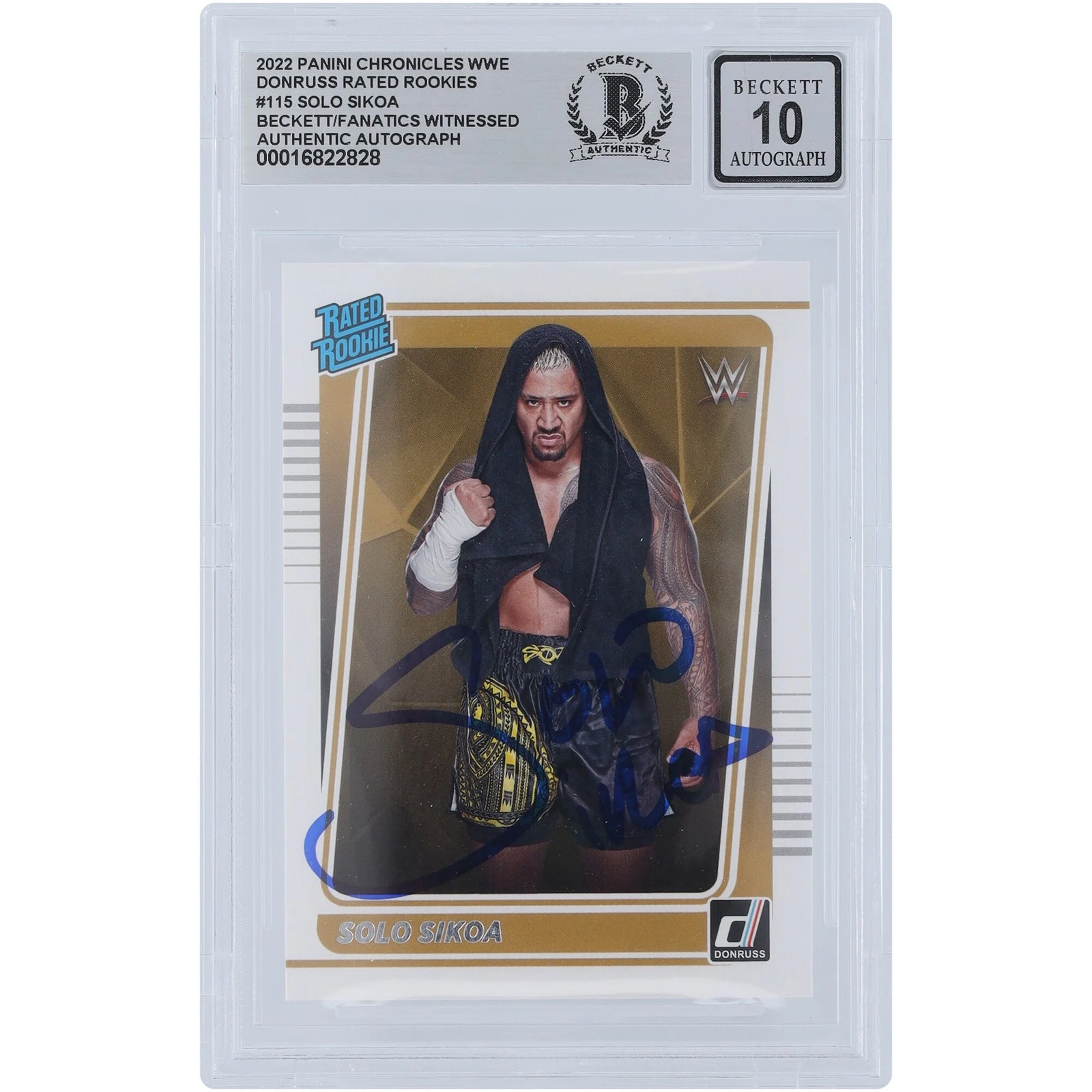 Solo Sikoa Signed 2022 Panini Chronicles Donruss Rated Rookie #115 | Graded 10