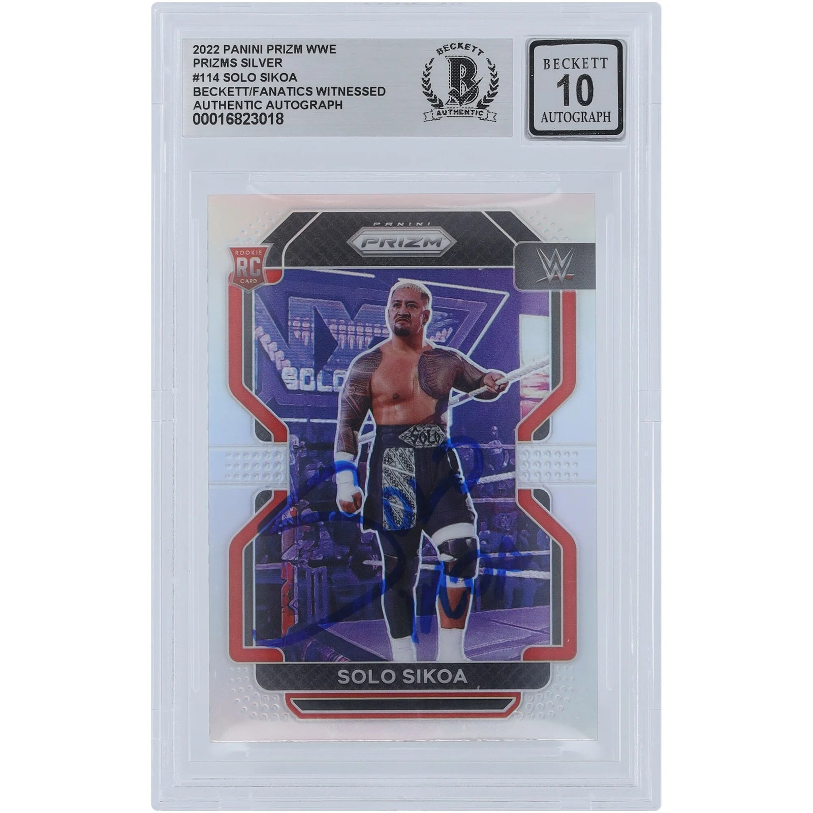 Solo Sikoa Signed 2022 Panini Prizm Silver Prizm #114 | Rookie Card