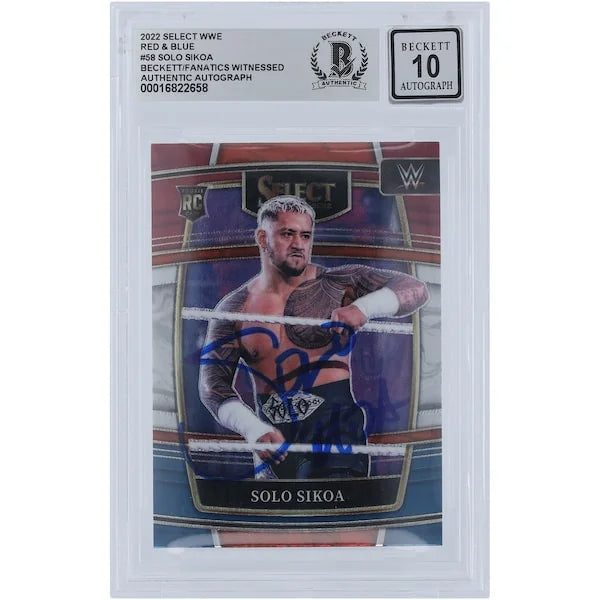Solo Sikoa Signed 2022 Panini Select Red & Blue #58 Rookie Card | Graded 10