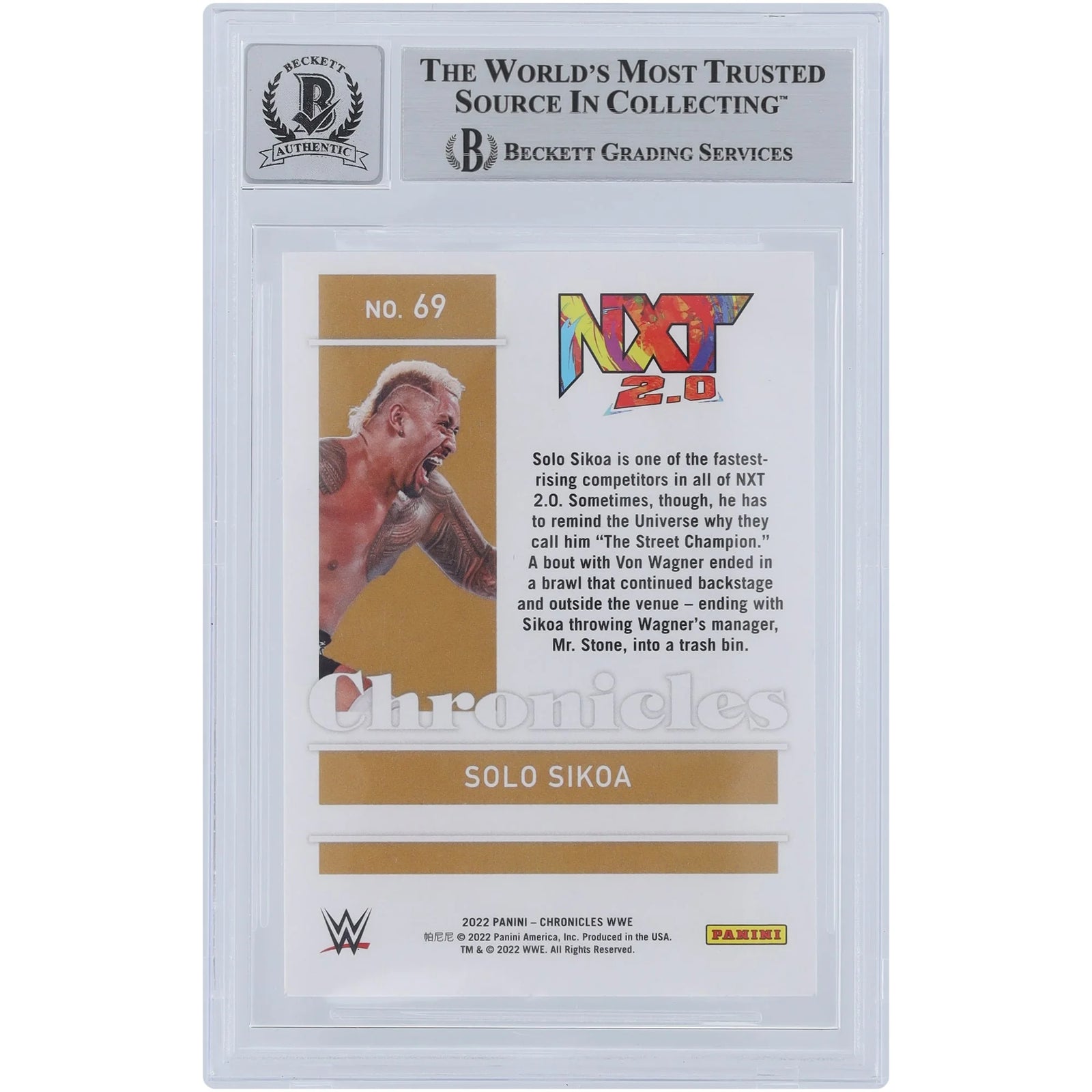 Solo Sikoa Signed 2022 Panini Chronicles #69 Rookie Card | Graded 10