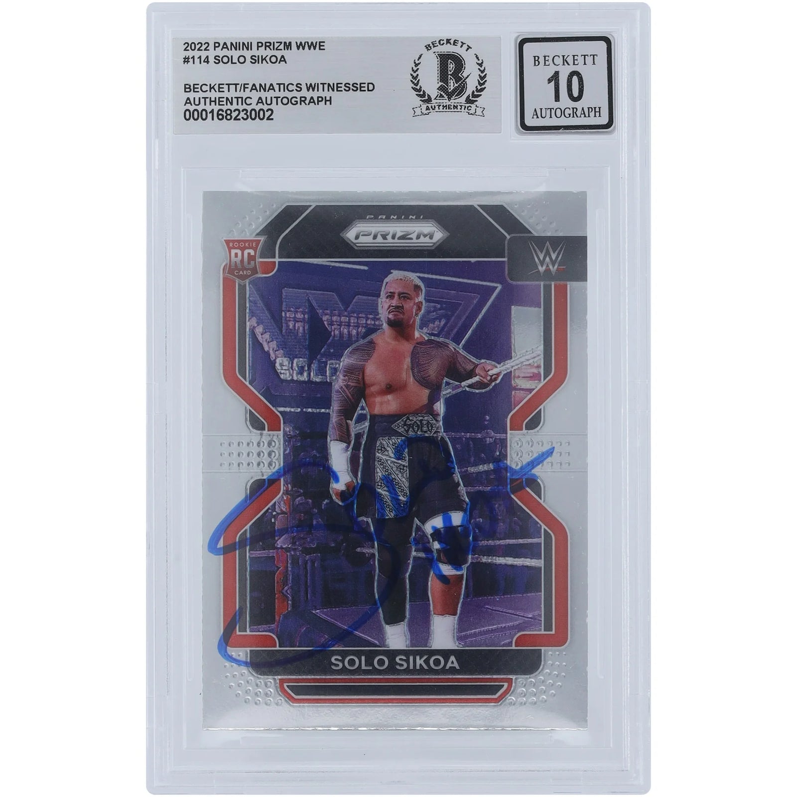 Solo Sikoa Signed 2022 Panini Prizm #114 Rookie Card | Beckett 10