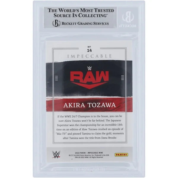 Akira Tozawa Signed 2022 Panini Impeccable #14 Card | Limited /99