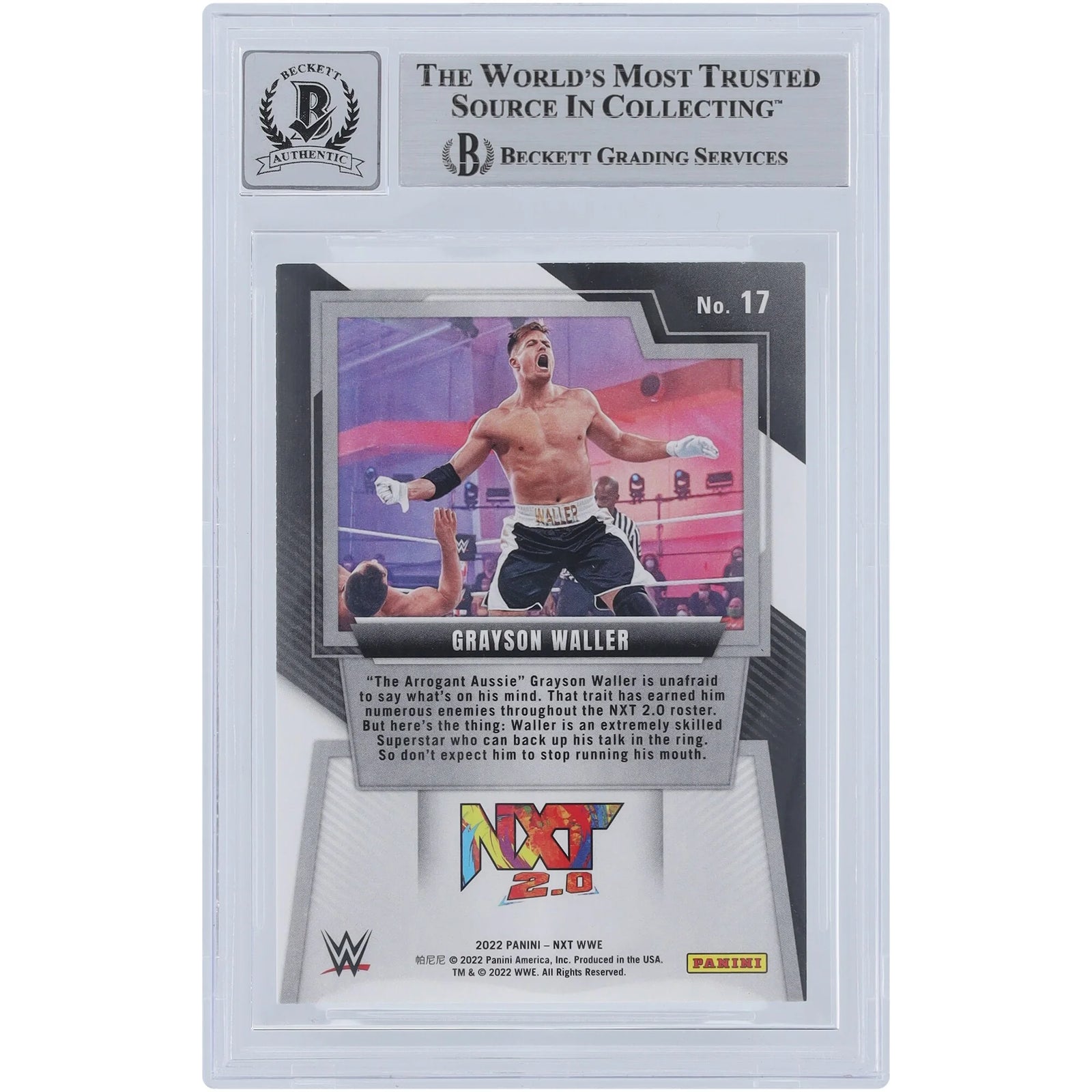 Grayson Waller Signed 2022 Panini NXT 2.0 #17 Rookie Card | Beckett 10