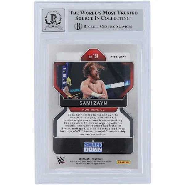 Sami Zayn Signed 2022 Panini Prizm Ruby Wave #181 | Graded 10