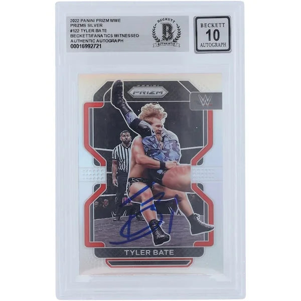 Tyler Bate Signed 2022 Panini Prizm Silver Prizm #122 | Beckett 10